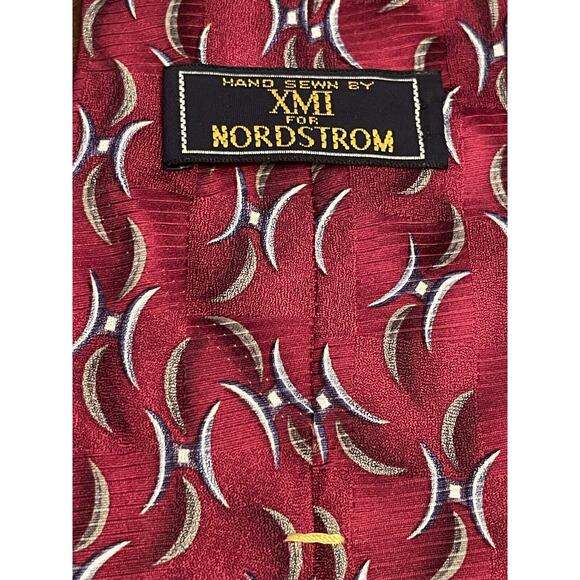 Xmi For Nordstrom Red Hand Made 100% Silk Men’s Neck Tie Made In Usa - Picture 8 of 9